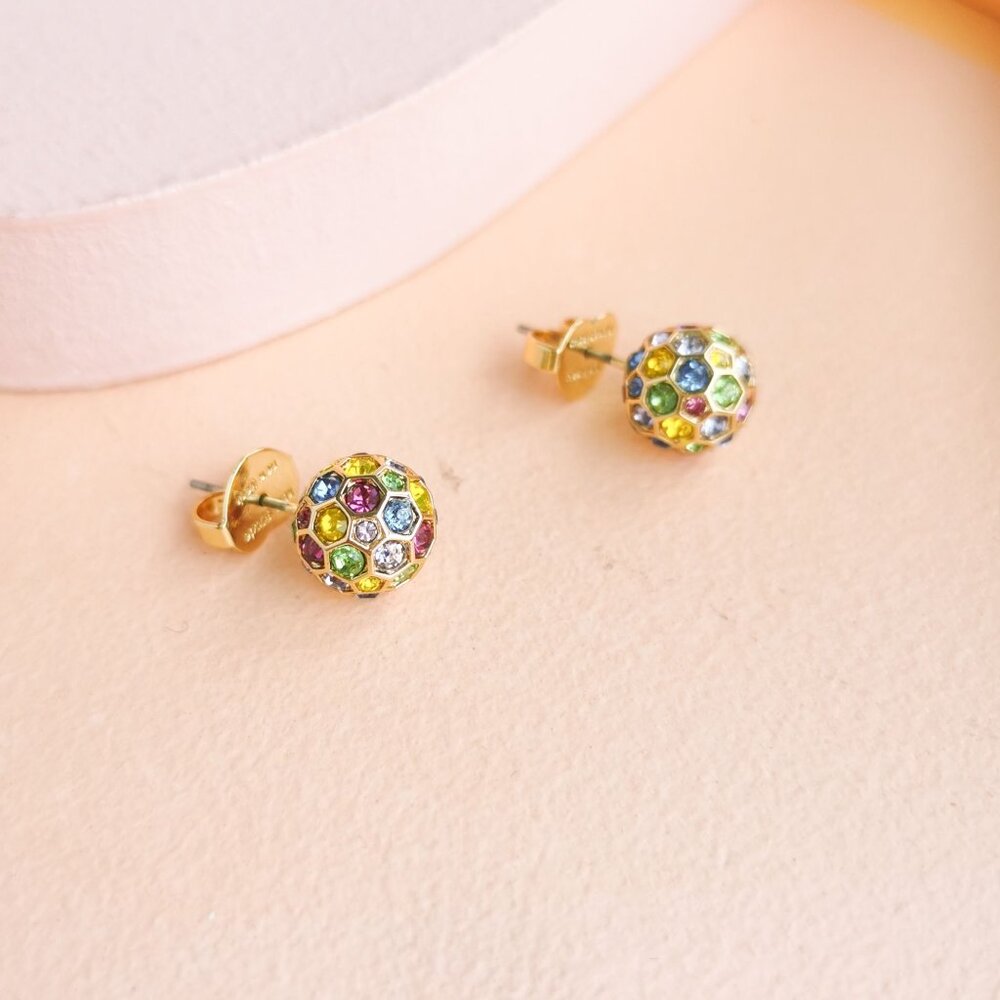 Kate Spade - On The Ball Multi Color Gold Sphere Stud Earrings - NEW - Picture 4 of 4